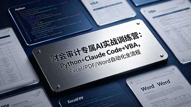 财会审计专属 AI实战训练营-更新：Python+Claude Code+VBA，Excel/PDF/Word自动化全流程-巅峰研习社