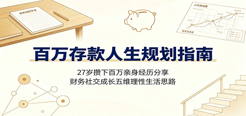 百万存款人生规划指南：27岁攒下百万亲身经历分享，财务社交成长五维理性生活思路-巅峰研习社