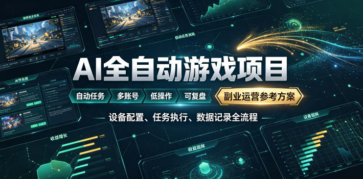 AI全自动游戏躺賺副业：日入几百，稳定运行三年的项目！【揭秘】-巅峰研习社