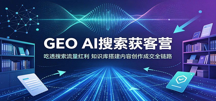 GEO AI搜索获客营：吃透搜索流量红利，知识库搭建内容创作成交全链路-巅峰研习社