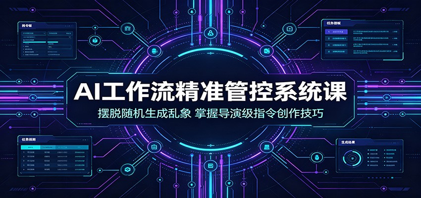 AI工作流精准管控系统课：摆脱随机生成乱象，掌握导演级指令创作技巧-巅峰研习社
