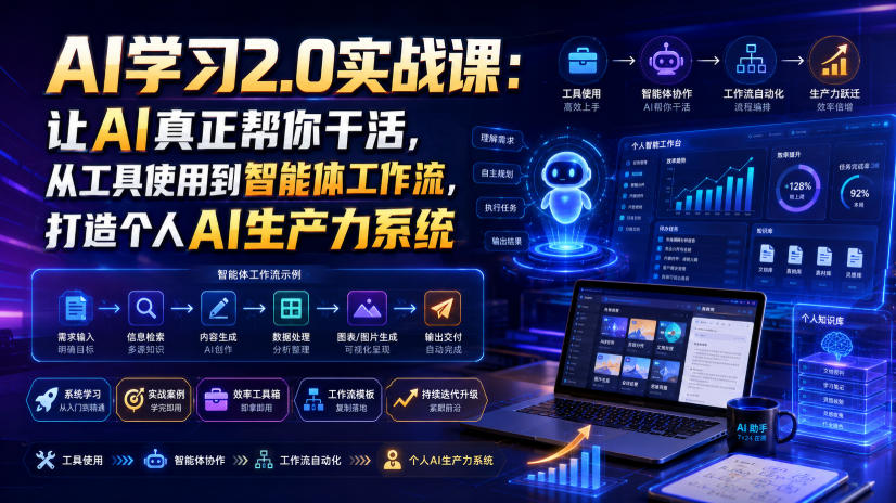 AI学习2.0实战课：让AI真正帮你干活，从工具使用到智能体工作流，打造个人AI生产力系统-巅峰研习社