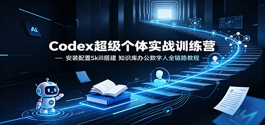 Codex超级个体实战训练营：安装配置Skill搭建，知识库办公数字人全链路教程-巅峰研习社