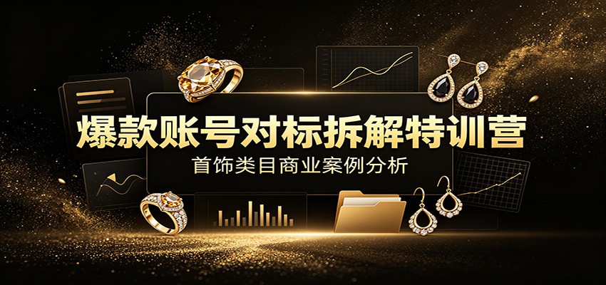 爆款账号对标拆解特训营:首饰类目商业案例分析,配套完整资料内容-巅峰研习社