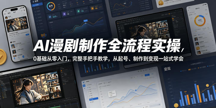AI漫剧制作全流程实操,0基础从零入门,完整手把手教学,从起号、制作到变现一站式学会(更新)-巅峰研习社