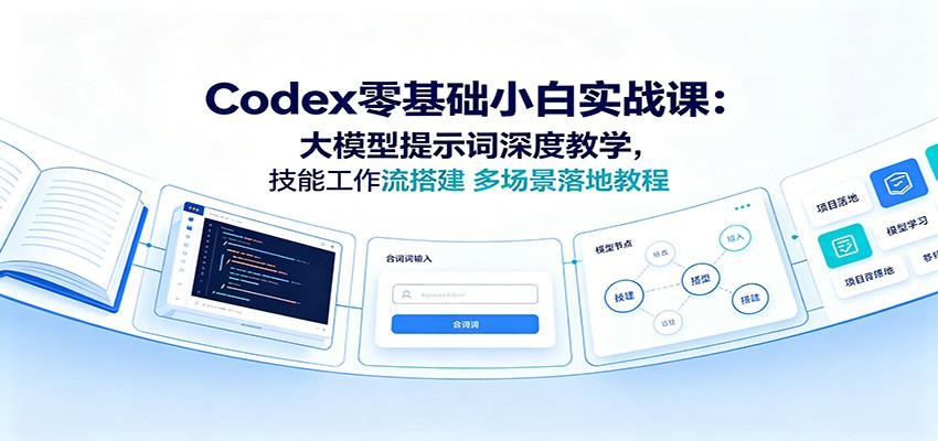 Codex零基础小白实战课：大模型提示词深度教学，技能工作流搭建多场景落地教程-巅峰研习社