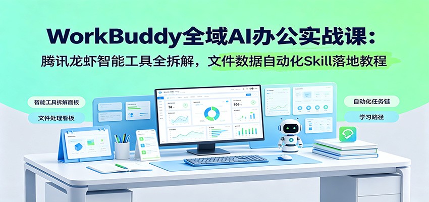 WorkBuddy全域AI办公实战课：腾讯龙虾智能工具全拆解，文件数据自动化Skill落地教程-巅峰研习社