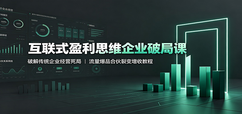 互联式盈利思维企业破局课：破解传统企业经营死局，流量爆品合伙裂变增收教程-巅峰研习社