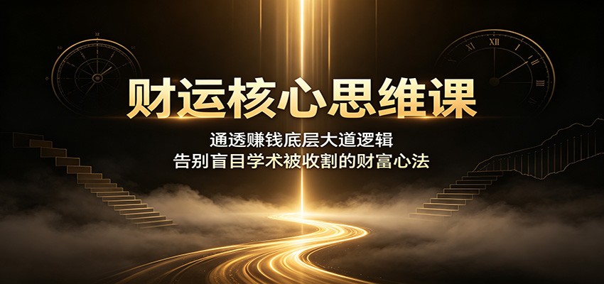 财运核心思维课：通透赚钱底层大道逻辑，告别盲目学术被收割的财富心法-巅峰研习社