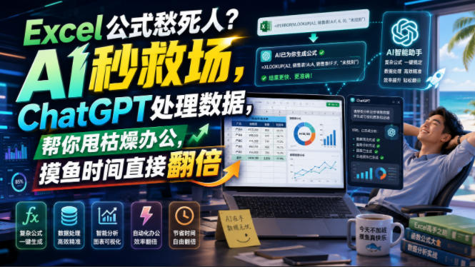 Excel公式愁死人?AI秒救场,ChatGPT处理数据,帮你甩枯燥办公,摸鱼时间直接翻倍【原创双语字幕】-巅峰研习社