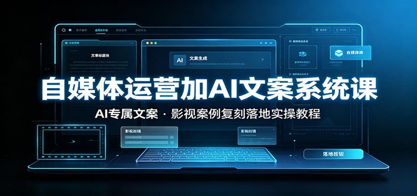自媒体运营加AI文案系统课：：AI专属文案，影视案例复刻落地实操教程-巅峰研习社