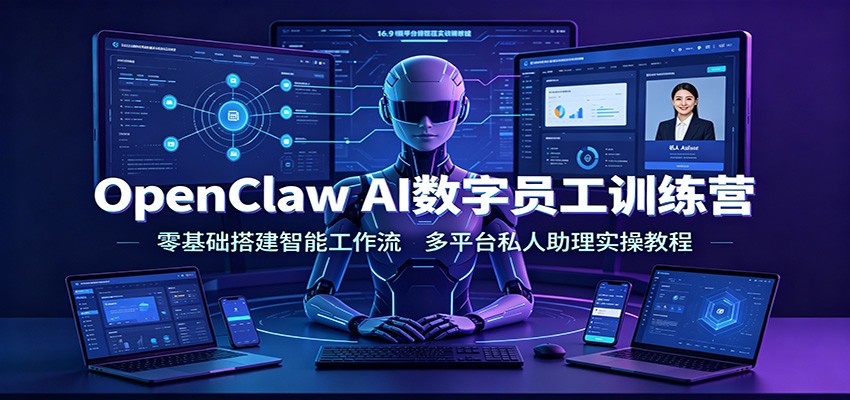 OpenClaw AI数字员工训练营：零基础搭建智能工作流，多平台私人助理实操教程-巅峰研习社