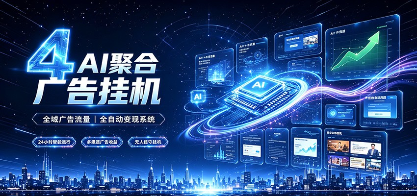 全域广告流量聚合,AI无人挂机稳赚佣金,打造长期稳定被动收入副业-巅峰研习社