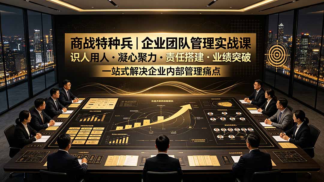 商战特种兵｜企业团队管理实战课：识人用人｜凝心聚力｜责任搭建｜业绩突破，一站式解决企业内部管理痛点-巅峰研习社