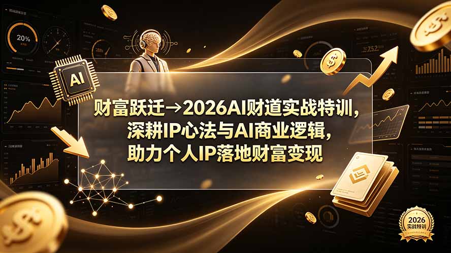 财富跃迁→2026AI财道实战特训，深耕IP心法与AI商业逻辑，助力个人IP落地财富变现-巅峰研习社