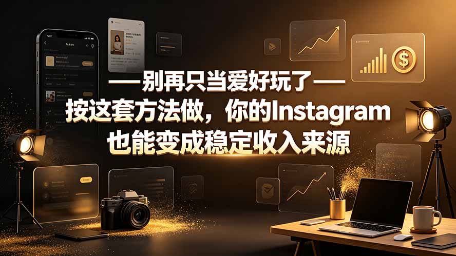 别再只当爱好玩了——按这套方法做,你的Instagram也能变成稳定收入来源-巅峰研习社