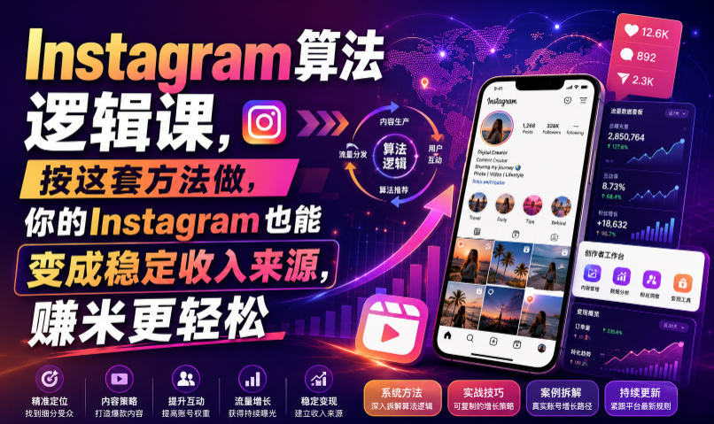 Instagram算法逻辑课,按这套方法做,你的Instagram也能变成稳定收入来源,賺米更轻松【原创双语字幕】-巅峰研习社
