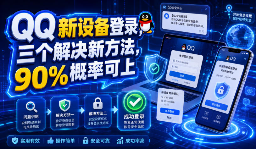 QQ新设备登录，三个解决新方法，90%概率可上-巅峰研习社