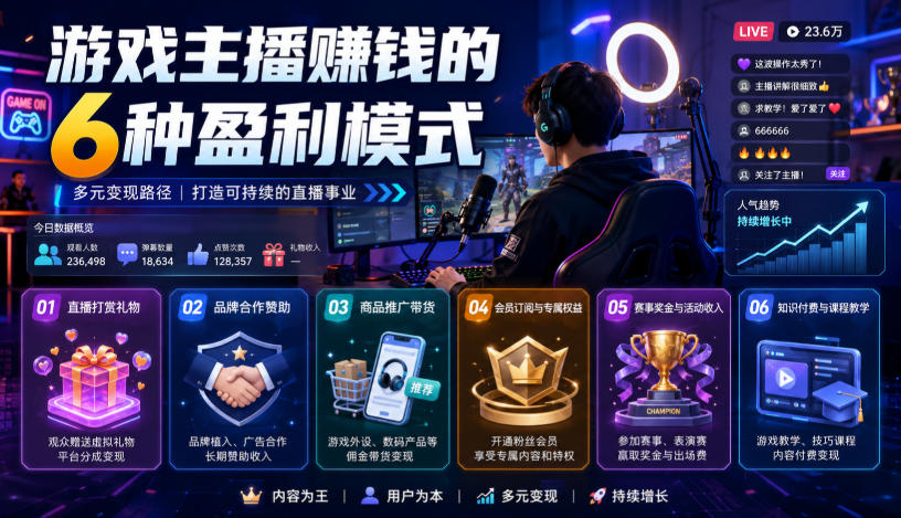 付费文章：游戏主播賺钱的6种盈利模式-巅峰研习社