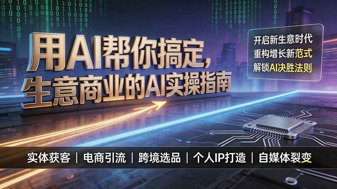 用AI帮你搞定，生意商业的AI实操指南，开启新生意时代，重构增长新范式，解锁AI时代决胜法则-巅峰研习社
