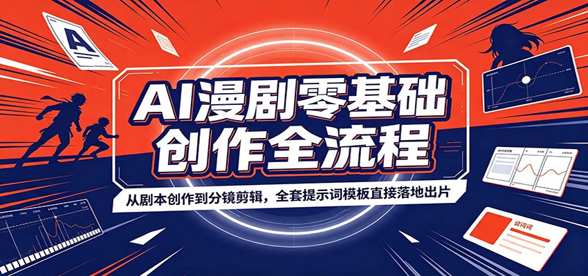 AI漫剧零基础创作全流程：从剧本创作到分镜剪辑，全套提示词模板直接落地出片-巅峰研习社