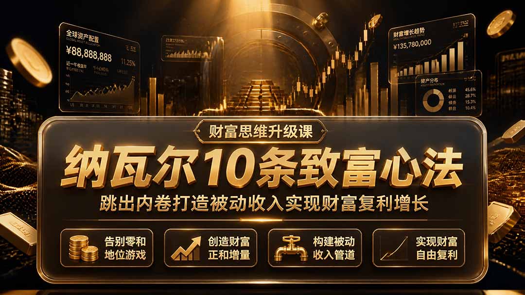 付费文章:纳瓦尔10条致富心法,跳出内卷打造被动收入实现财富复利增长-巅峰研习社