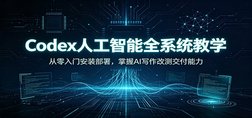 Codex人工智能全系统教学：从零入门安装部署，掌握AI写作改测交付能力-巅峰研习社