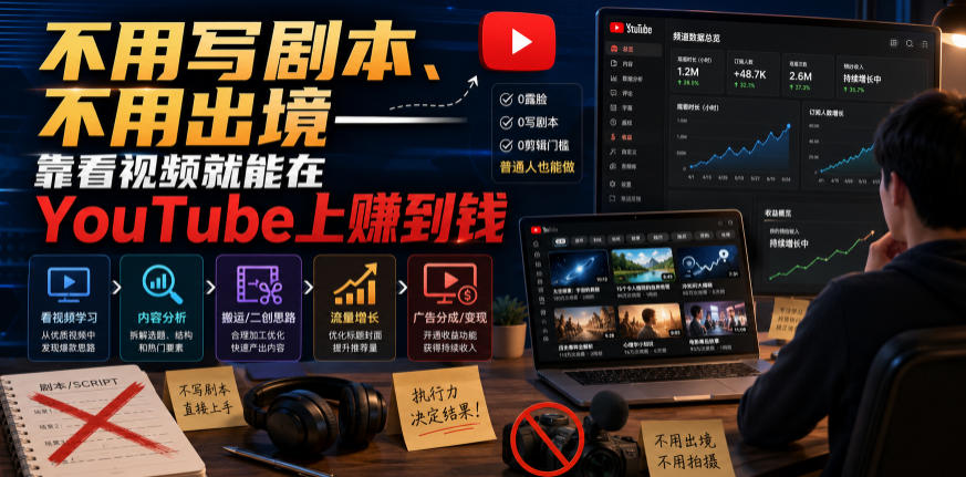 不用写剧本、不用出境——靠看视频就能在YouTube上賺到钱【原创双语字幕】-巅峰研习社