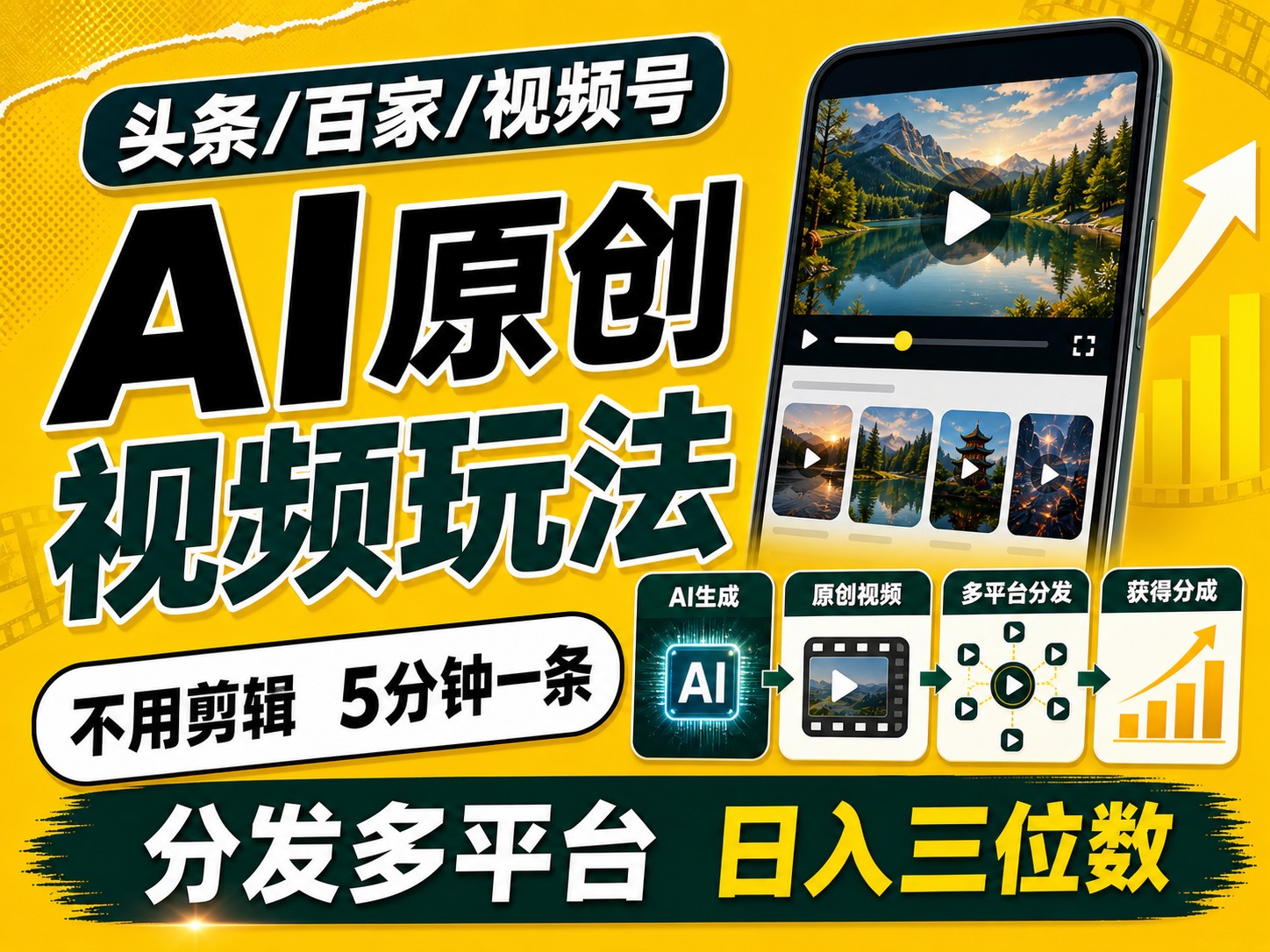 2026头条百家号升级玩法 5分钟一条原创视频 发多平台赚收-巅峰研习社