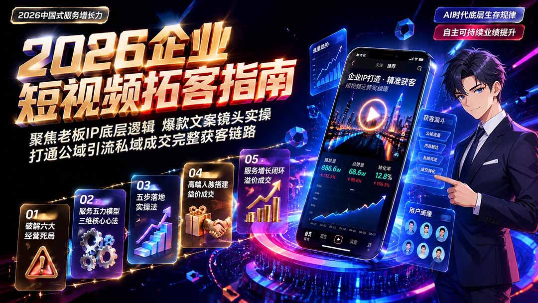2026AI时代服务增长力实战课-无水印|五力模型三维心法教学,破解门店客源流失低价内卷实现长效业绩增长-巅峰研习社