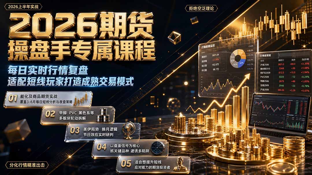 2026期货操盘手专属课程-更新8月，每日实时行情复盘，适配短线玩家打造成熟交易模式-巅峰研习社