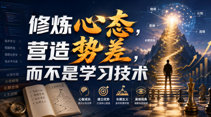 付费文章：修炼心态，营造势差，而不是学习技术-巅峰研习社