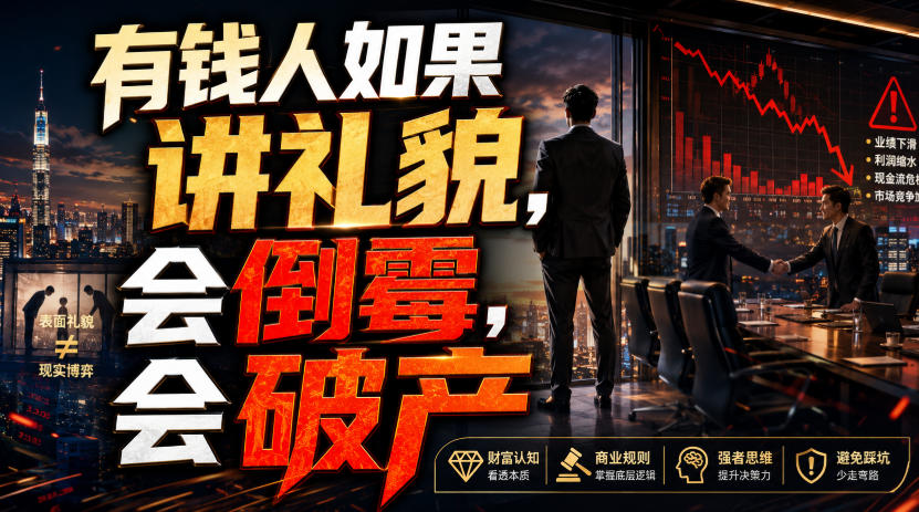 付费文章：有钱人如果讲礼貌，会倒霉，会破产-巅峰研习社