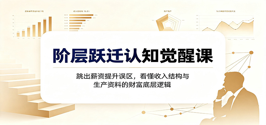 阶层跃迁认知觉醒课:跳出薪资提升误区,看懂收入结构与生产资料的财富底层逻辑-巅峰研习社