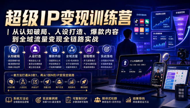 超级IP变现训练营|从认知破局、人设打造、爆款内容到全域流量变现全链路实战-巅峰研习社