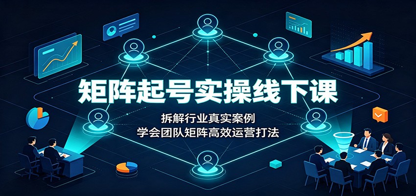 矩阵起号实操线下课：拆解行业真实案例，学会团队矩阵高效运营打法-巅峰研习社