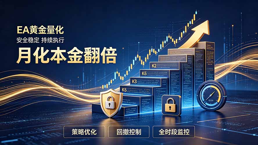 全新EA量化打法,月化本金翻倍的全新策略,安全稳定持续输出-巅峰研习社