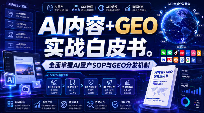 AI内容+GEO实战白皮书，全面掌握AI量产SOP与GEO分发机制【文档】-巅峰研习社