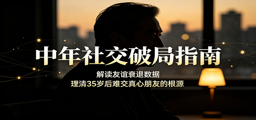 中年社交破局指南:解读友谊衰退数据,理清35岁后难交真心朋友的根源-巅峰研习社