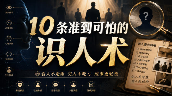 付费文章:10条准到可怕的识人术-巅峰研习社