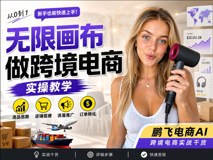 【跨境电商必备】AI无线画布制作商品宣传视频，四步搞定，无线画布工作流，操作简单好上手-巅峰研习社