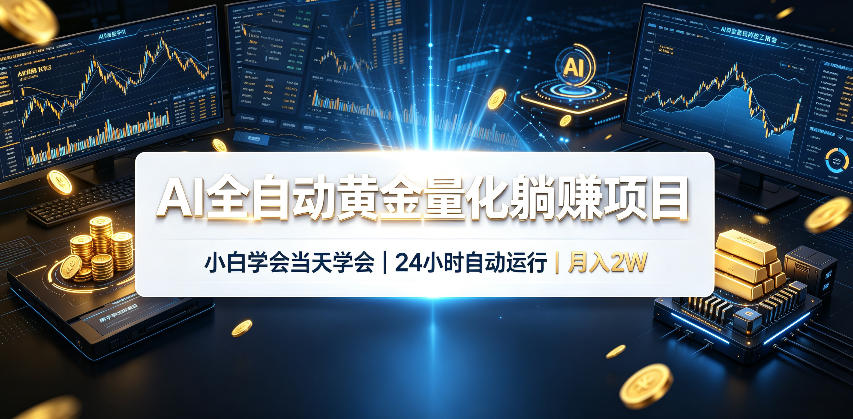 AI全自动黄金量化躺賺项目,24小时自动运行,月入2W!-巅峰研习社