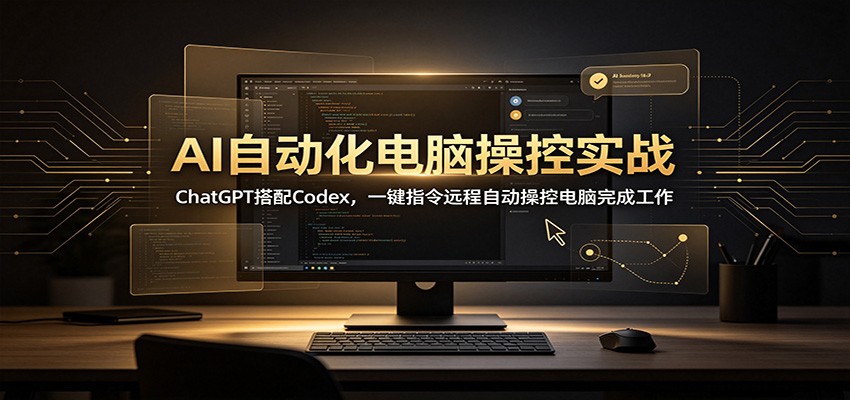 AI自动化电脑操控实战:ChatGPT搭配Codex,一键指令远程自动操控电脑完成工作-巅峰研习社