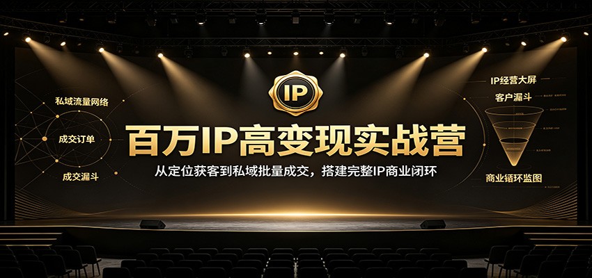 百万IP高变现实战营:从定位获客到私域批量成交,搭建完整IP商业闭环-巅峰研习社