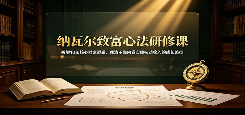 纳瓦尔致富心法研修课:拆解10条核心财富逻辑,理清不靠内卷实现被动收入的成长路径-巅峰研习社