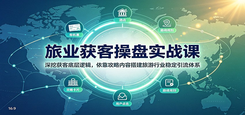 旅业获客操盘实战课:深挖获客底层逻辑,依靠攻略内容搭建旅游行业稳定引流体系-巅峰研习社
