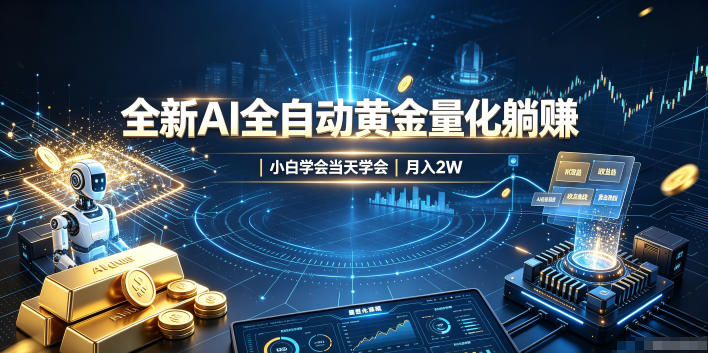 全新AI全自动黄金量化躺賺:小白学会当天学会,月入2W!【揭秘】-巅峰研习社