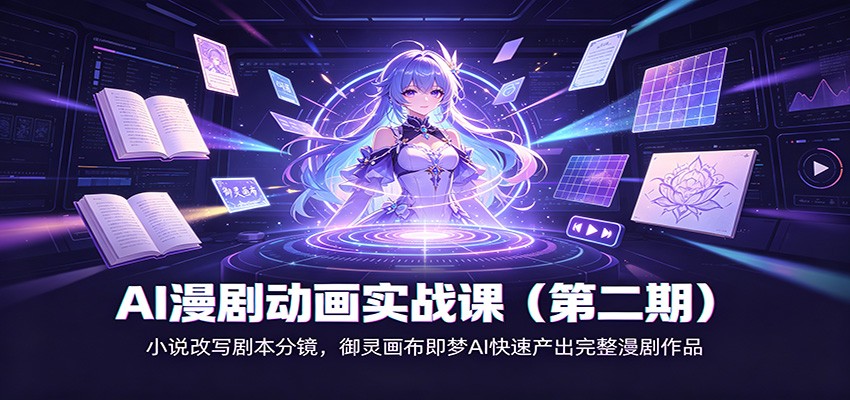 AI漫剧动画实战课(第二期)：小说改写剧本分镜，御灵画布即梦AI快速产出完整漫剧作品-巅峰研习社
