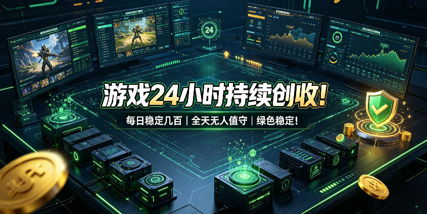 游戏24小时持续创收！每日稳定几百，全天无人值守，绿色稳定！【揭秘】-巅峰研习社