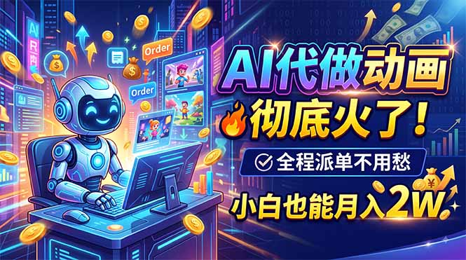 AI代做动画，彻底火了！全程派单不用愁，小白也能月入2W-巅峰研习社